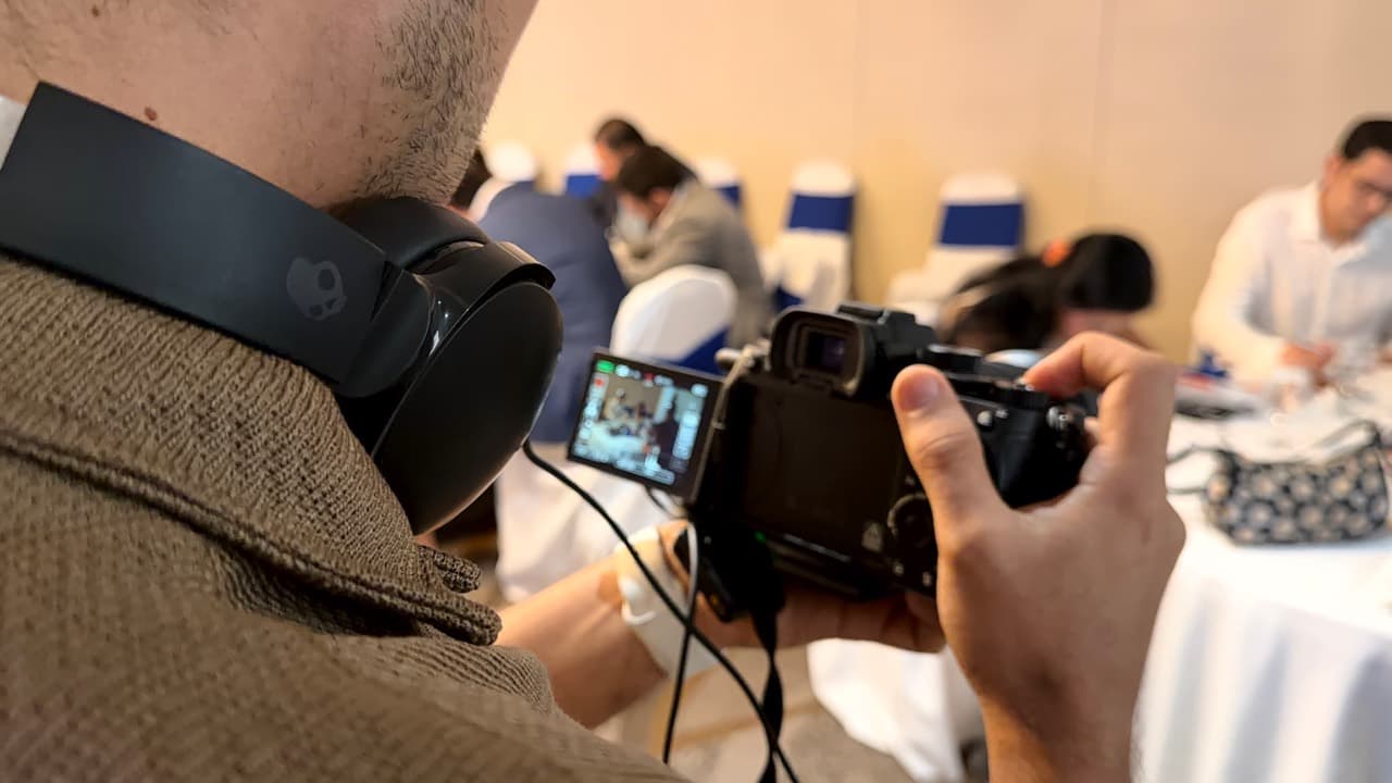 Video production at a local business